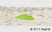 Physical Panoramic Map of Meng Xian, shaded relief outside