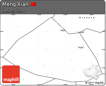 Blank Simple Map of Meng Xian