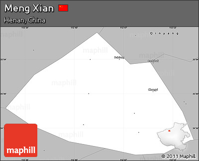 Gray Simple Map of Meng Xian