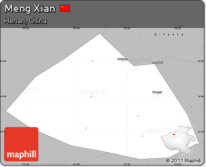 Gray Simple Map of Meng Xian