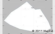 Gray Simple Map of Meng Xian, single color outside