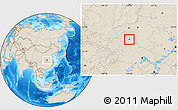 Shaded Relief Location Map of Nanyang Shi