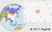 Political Location Map of Nanyang, highlighted country