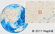 Shaded Relief Location Map of Nanyang