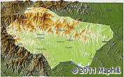 Physical 3D Map of Nanzhao, darken