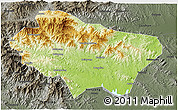 Physical 3D Map of Nanzhao, darken, semi-desaturated