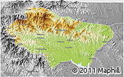 Physical 3D Map of Nanzhao, desaturated