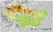 Physical 3D Map of Nanzhao, lighten, desaturated