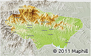 Physical 3D Map of Nanzhao, lighten, semi-desaturated