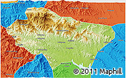 Physical 3D Map of Nanzhao, political outside
