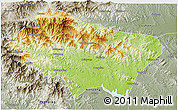Physical 3D Map of Nanzhao, semi-desaturated