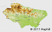 Physical 3D Map of Nanzhao, single color outside
