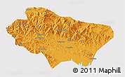 Political 3D Map of Nanzhao, cropped outside