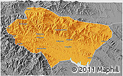 Political 3D Map of Nanzhao, desaturated