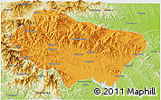 Political 3D Map of Nanzhao, physical outside