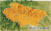 Political 3D Map of Nanzhao, satellite outside