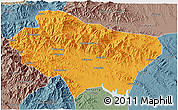Political 3D Map of Nanzhao, semi-desaturated