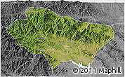 Satellite 3D Map of Nanzhao, desaturated