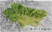 Satellite 3D Map of Nanzhao, lighten, desaturated