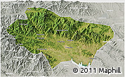 Satellite 3D Map of Nanzhao, lighten, semi-desaturated