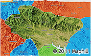 Satellite 3D Map of Nanzhao, political outside