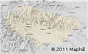 Shaded Relief 3D Map of Nanzhao, desaturated