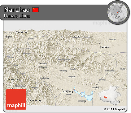 Shaded Relief 3D Map of Nanzhao