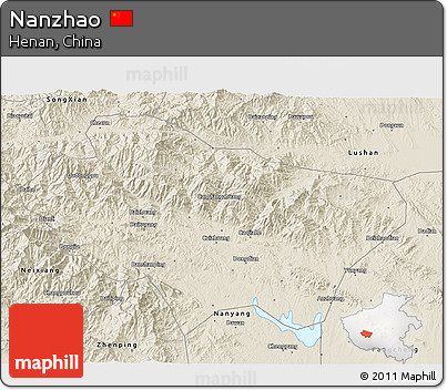 Shaded Relief 3D Map of Nanzhao