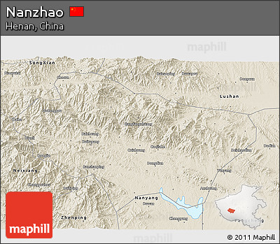 Shaded Relief 3D Map of Nanzhao