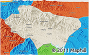 Shaded Relief 3D Map of Nanzhao, political outside