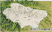 Shaded Relief 3D Map of Nanzhao, satellite outside