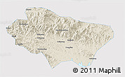 Shaded Relief 3D Map of Nanzhao, single color outside