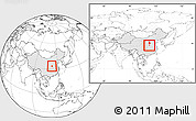 Blank Location Map of Nanzhao, highlighted country, within the entire country