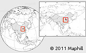 Blank Location Map of Nanzhao, highlighted country, highlighted parent region, within the entire country