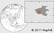 Blank Location Map of Nanzhao, highlighted country, highlighted parent region