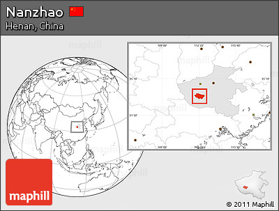 Blank Location Map of Nanzhao, highlighted parent region