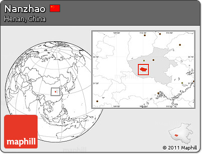 Blank Location Map of Nanzhao, highlighted parent region