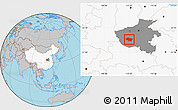 Gray Location Map of Nanzhao, highlighted country, highlighted parent region