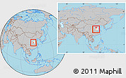 Gray Location Map of Nanzhao, highlighted parent region, within the entire country