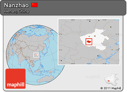 Gray Location Map of Nanzhao, highlighted parent region
