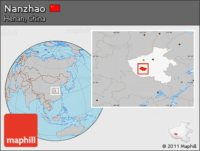 Gray Location Map of Nanzhao, highlighted parent region