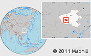 Gray Location Map of Nanzhao, highlighted parent region