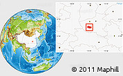 Physical Location Map of Nanzhao, highlighted country