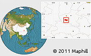 Satellite Location Map of Nanzhao, highlighted country