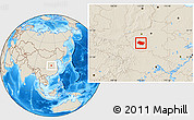 Shaded Relief Location Map of Nanzhao