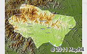 Physical Map of Nanzhao, darken