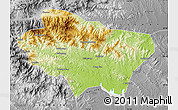 Physical Map of Nanzhao, desaturated