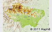 Physical Map of Nanzhao, lighten