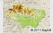 Physical Map of Nanzhao, shaded relief outside