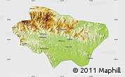 Physical Map of Nanzhao, single color outside